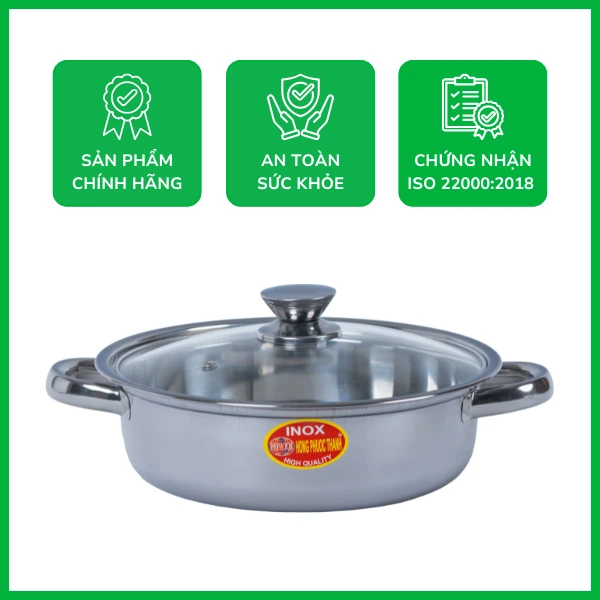 Nồi lẩu inox quai tròn nắp kiếng giá tốt