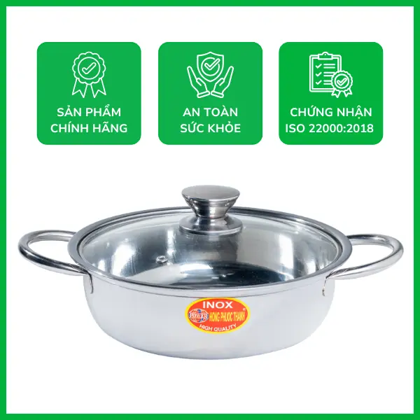 Lẩu inox nắp kiếng