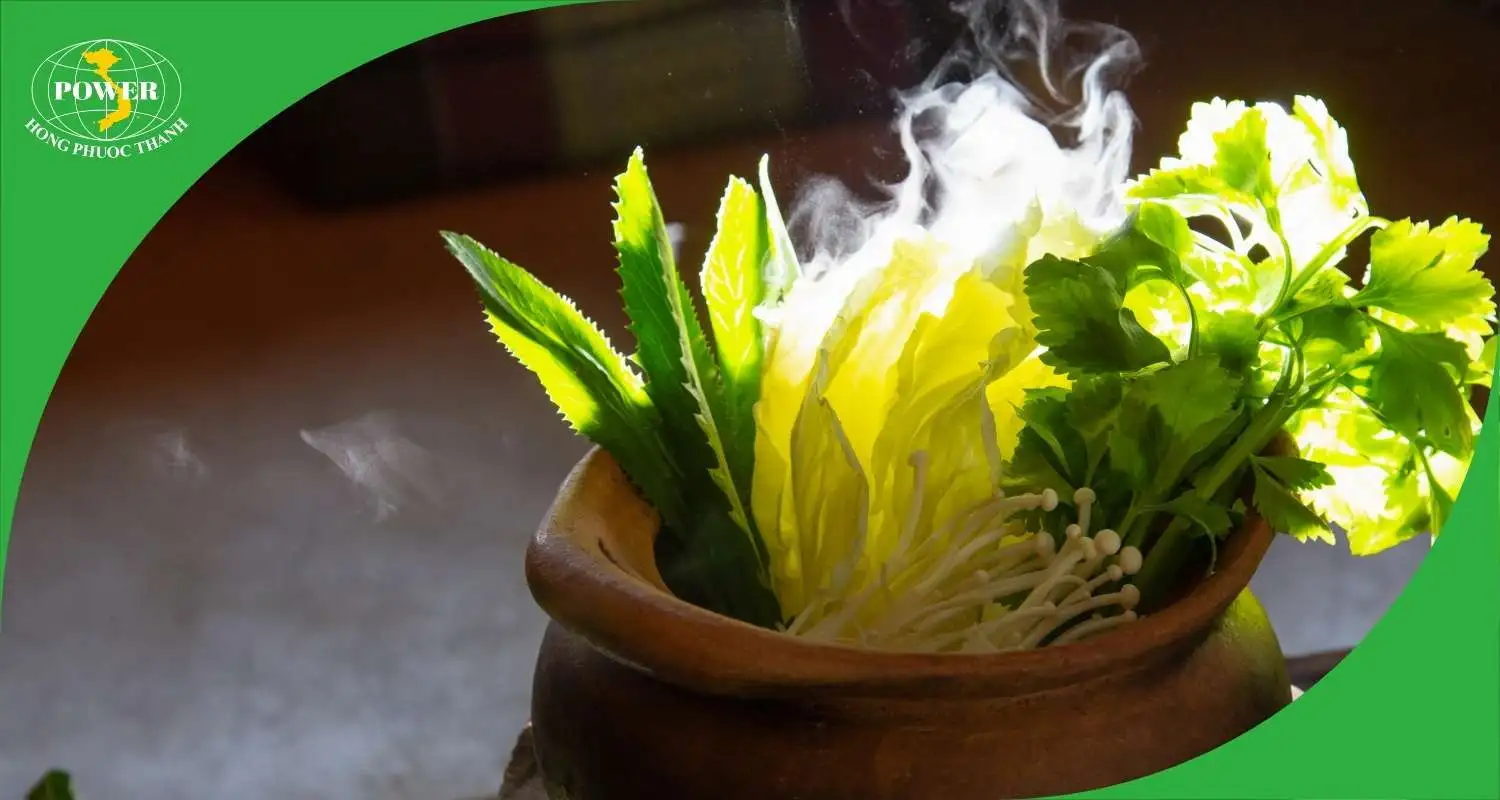 Các loại rau ăn cùng với lẩu cù lao