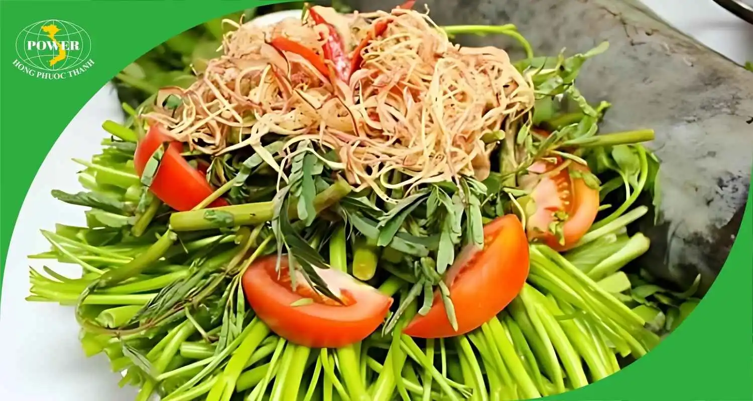 Thả rau và nấm vào lẩu