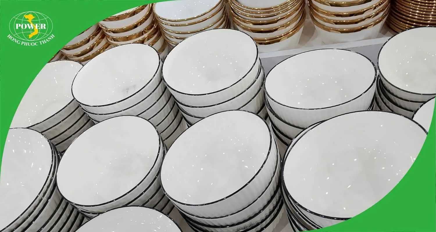 Bộ sứ trắng viền đen